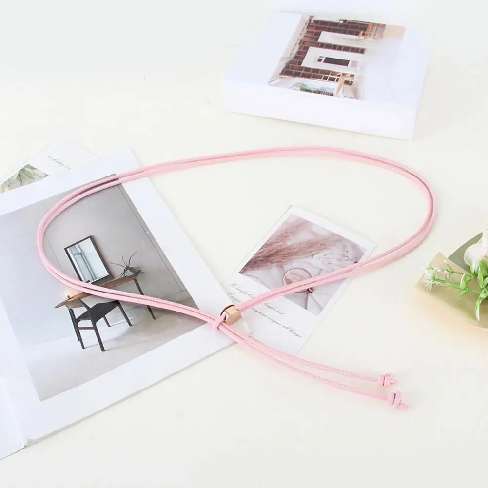 Сплошной цветной ремень, стильный женский ремень из искусственной кожи с регулируемой длиной, износостойкий дизайн, модный аксессуар для платья