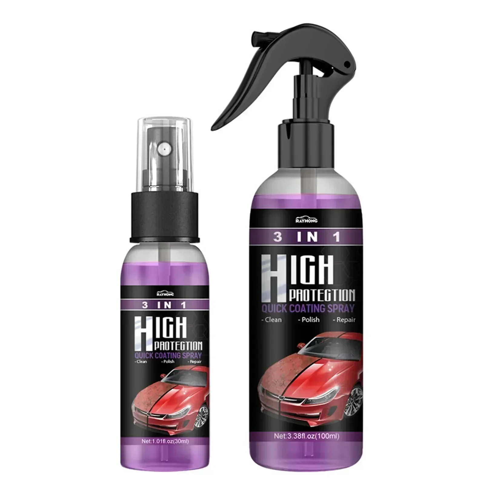 3 In 1 Car Ceramic Coating Spray 100ml Auto Nano Ceramic Coating Car Exterior Scratch Restorer Ceramic Spray Coating30/100ML