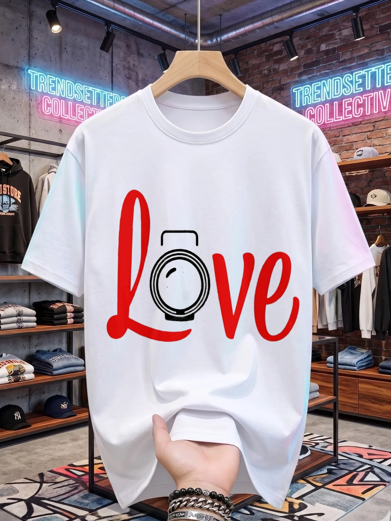 Camiseta de manga corta con cu - Photography Graphic Design reseña y precio