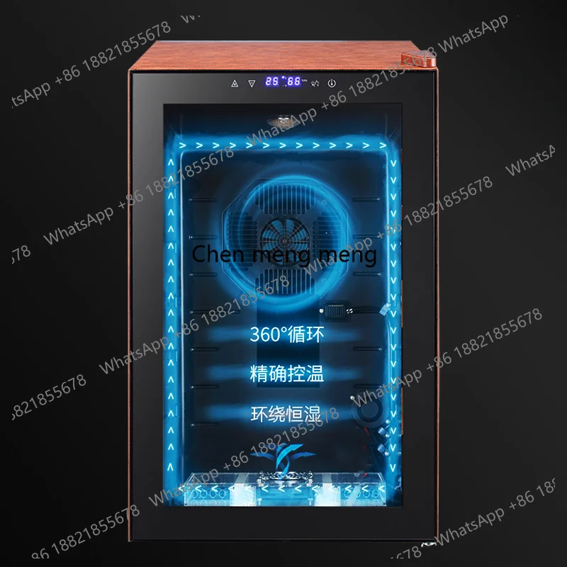 

Constant Temperature and Humidity Air-Cooled Naked Cedar Wood Cigar Cabinet with Leather