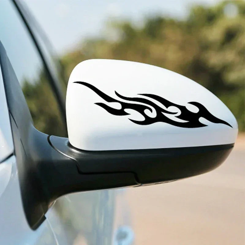 2Pcs Car Stickers Modified Flame Decals Scratches Motorcycle Bumper Hood Rearview Mirror Head Cover Sticker Car Styling Decor
