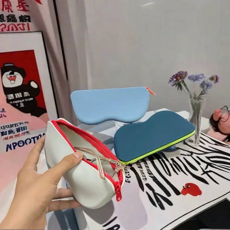 سيليكون سستة نظارات حقيبة النظارات الشمسية تخزين الغطاء الواقي حقيبة للحمل محفظة للعملة للنساء الفتيات صندوق نظارات مقاوم للماء #4