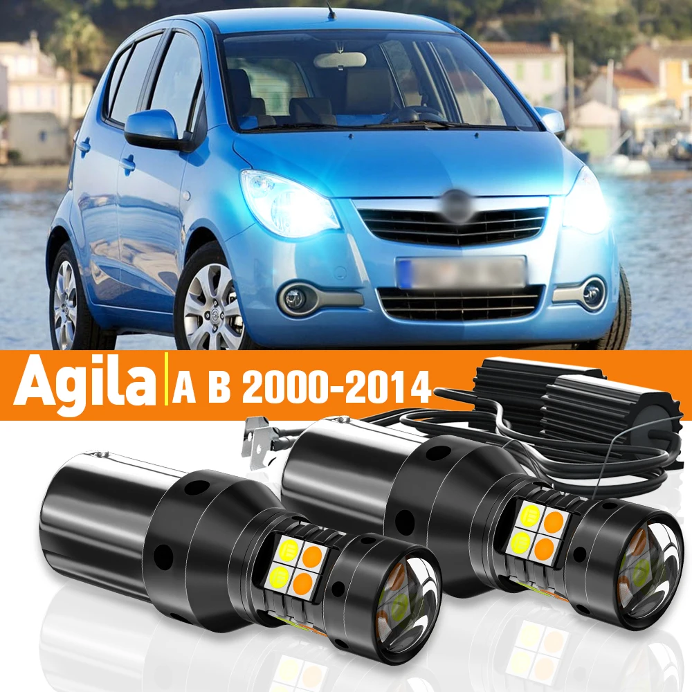 2x señal de giro LED de modo Dual + luz de circulación diurna DRL para Opel Agila A B 2000-2014 2007 2008 2009 2010 2011 accesorios Canbus