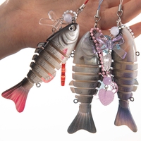 Simulation Fish Mobile Phone Chain Fishing Enthusiast Car Pendant Mobile Phone Chain Keychain Bag Hanging Fishing Accessories