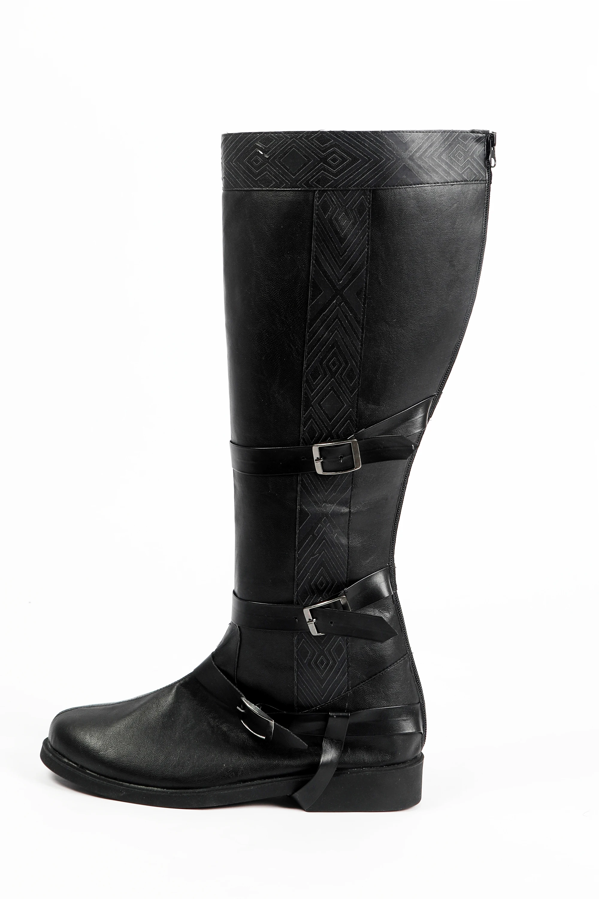 Botas de Cosplay de Geralt de Rivia para hombre, zapatos de cuero negro para Halloween, Carnaval, temporada 3
