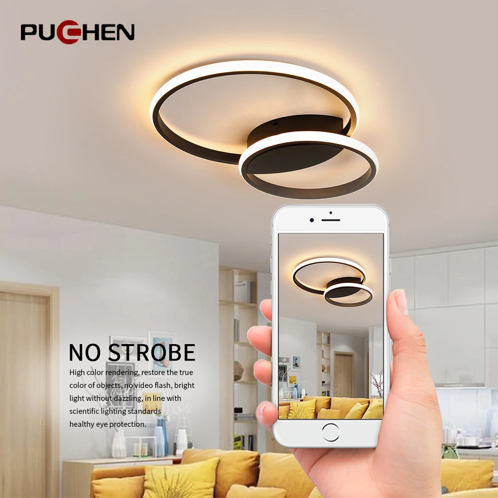 LED Modern Ceiling Chandelier For Living Bedroom Dining Room Round Panel Down Lights Home Indoor Lighting Decorative Lamps