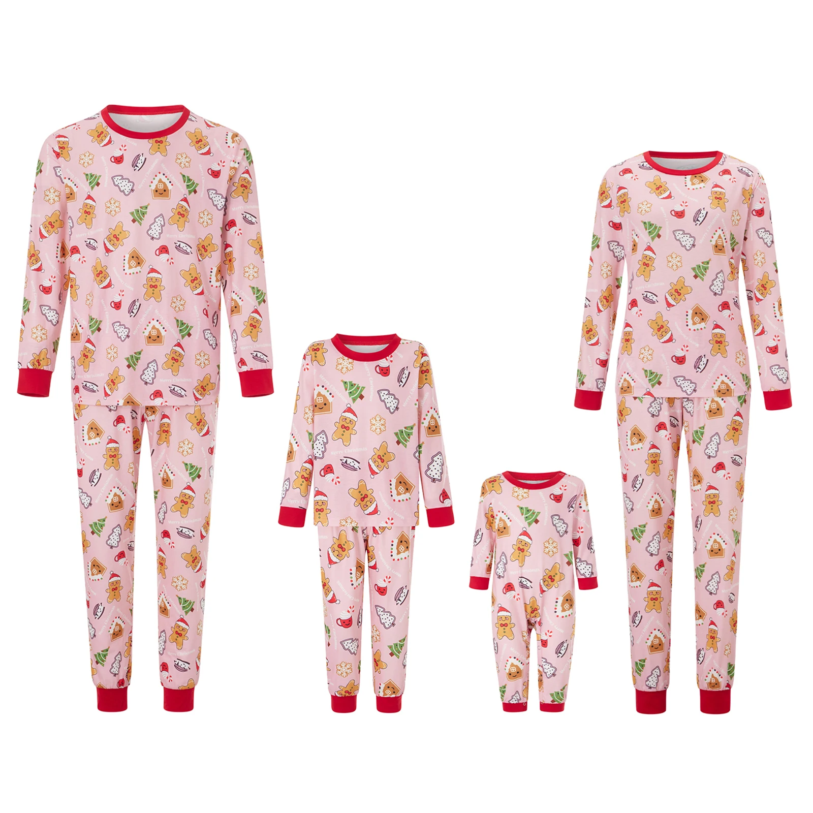 Family Matching Christmas Pajama Set Christmas Tree Print Long Sleeve Tops Elastic Waist Pants for Fall Winter 2024