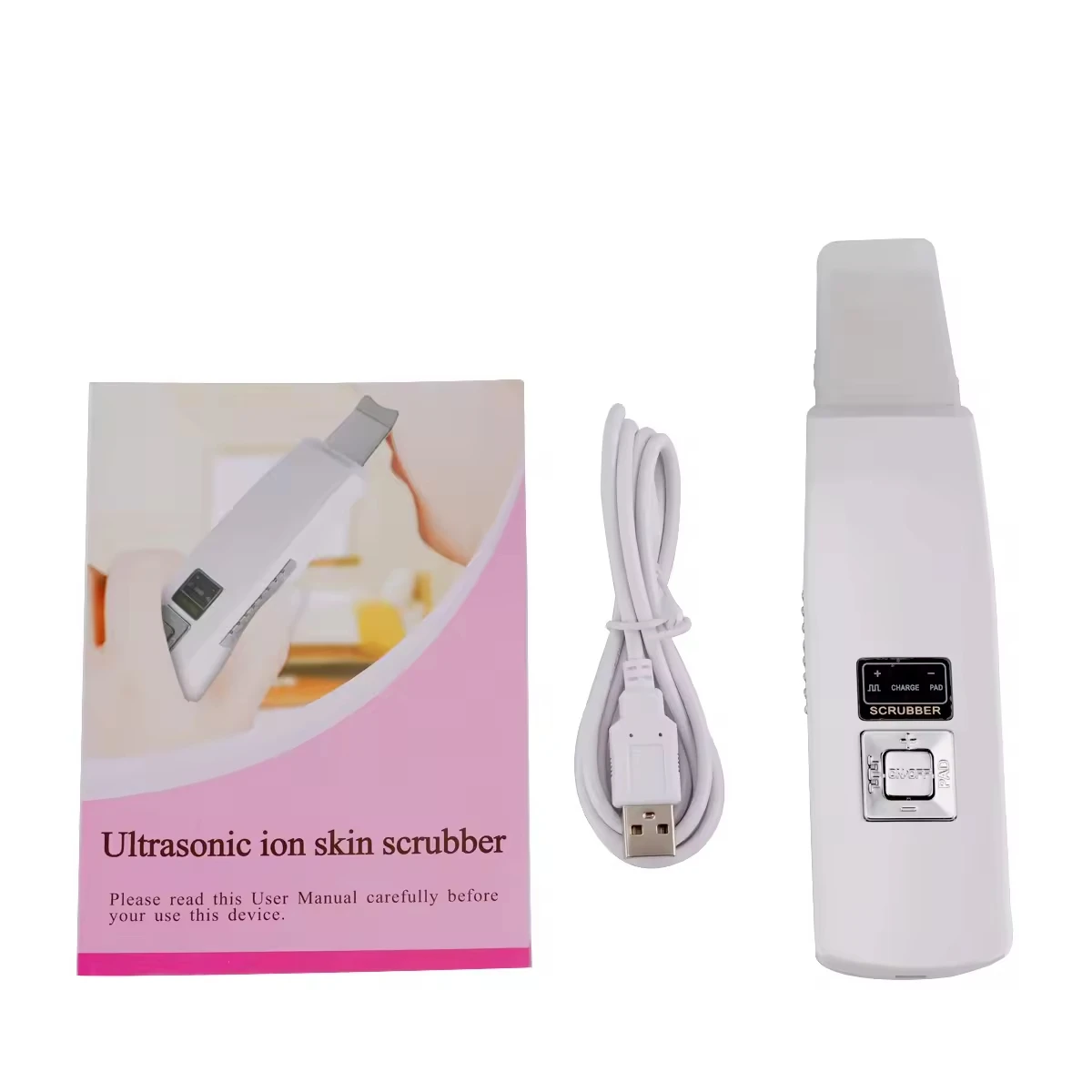 Ultrasonic Deep Vibrar Skin Scrubber, Facial Cleaner, Pá Face Scrubber, Peeling Black Head Remover, Massageador