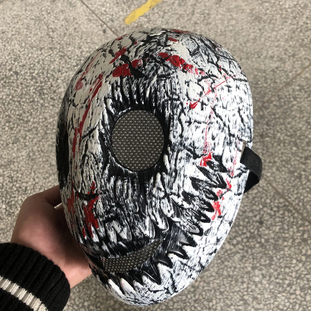 Horror weiße Lächeln Maske mit Blutspritzer Cosplay gruseliger Schädel verdicken Kunststoffmasken Halloween Party Kostüm Requisite hohe Qualität