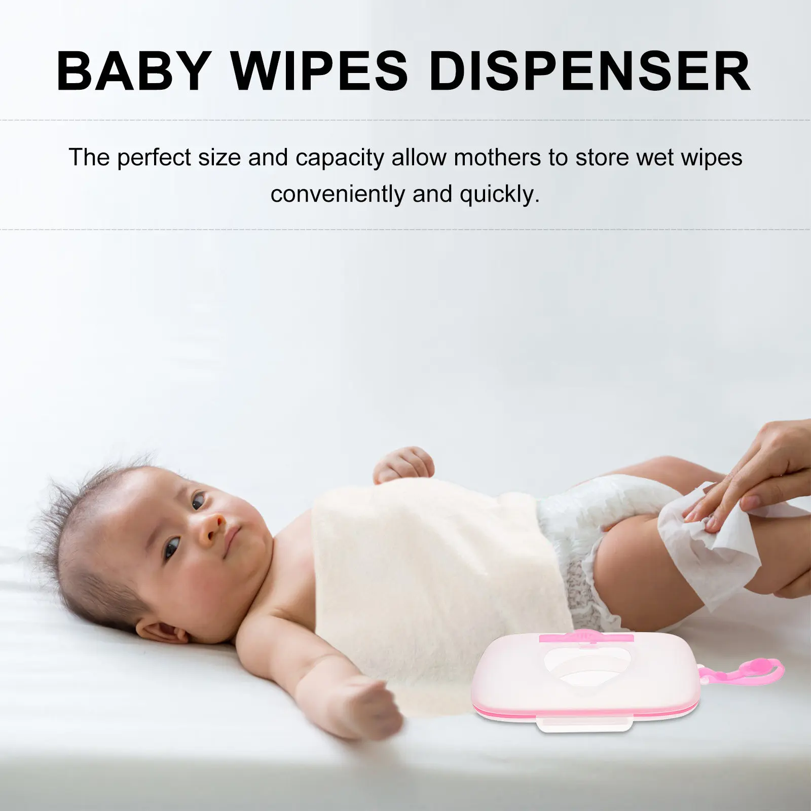 

1Pcs Portable Wet Tissue Box High-Quality PP Material Leak-Proof Silicone Seal Baby Stroller Crib Dining Chair Hanging Case