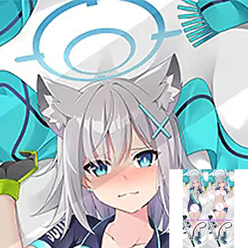 

Dakimakura Anime Pillow Cover Sunaookami Shiroko Double Sided Print 2Way Cushion Cover Xmas Gifts