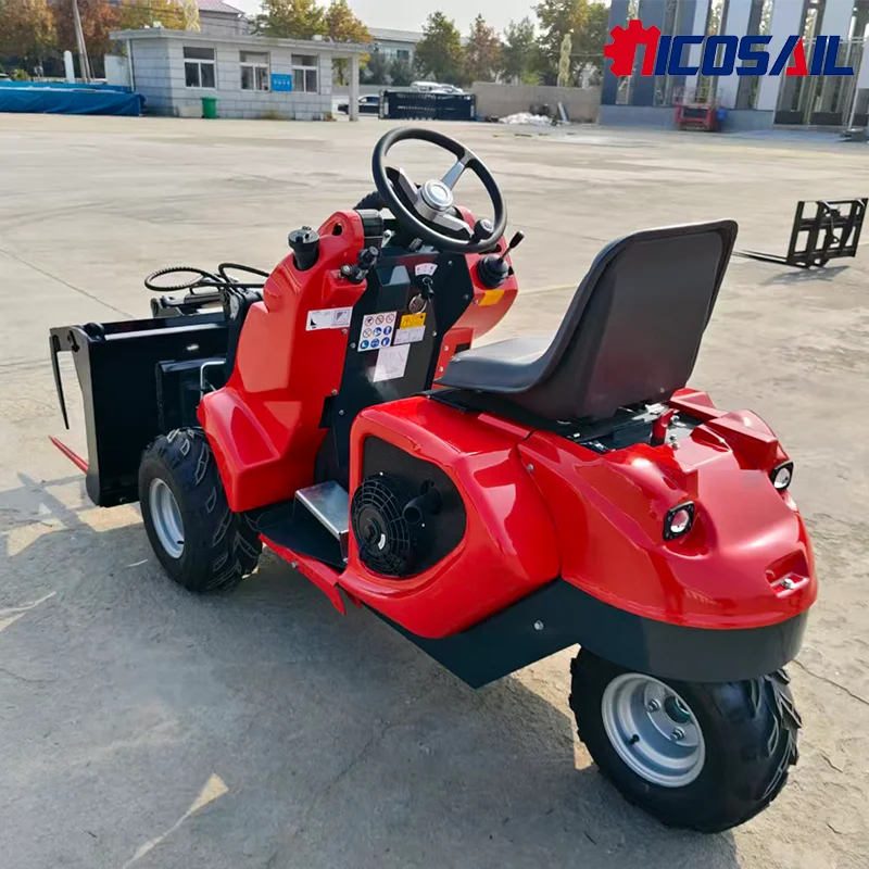 جرافة انزلاقية صغيرة بثلاث عجلات 1.5 طن - متوافقة مع EPA رائعة لبناء تربية الحيوانات والمزرعة معتمدة من EUR5