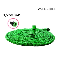 Mangueira de rega mágica flexível expansível mangueira de jardim carretéis de mangueira de água eua ue válvula de conector rápido azul verde 25ft-200ft