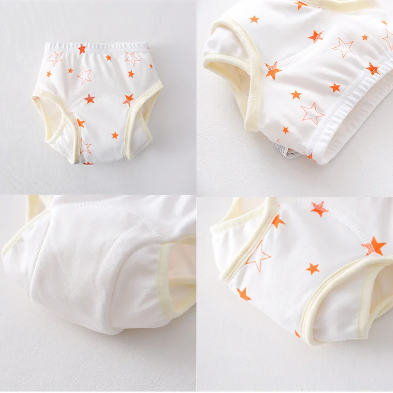 New Ins Cartoon Cartoon Fruit Vegetable Lemon Waterproof Pull Up Pants Gauze Diaper Cotton Pants Pull Up Pant for Children Gifts