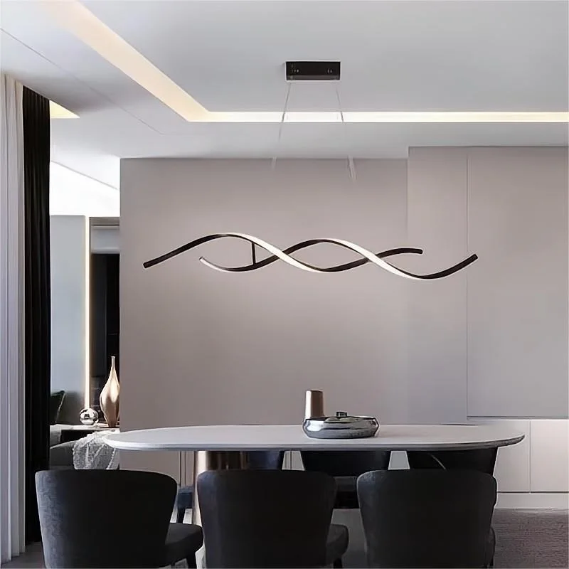 Luxury Dining Room Chandelier Modern Creative Artistic Long Table Minimalist Design with Clean Lines and Bar Lighting Fixtures