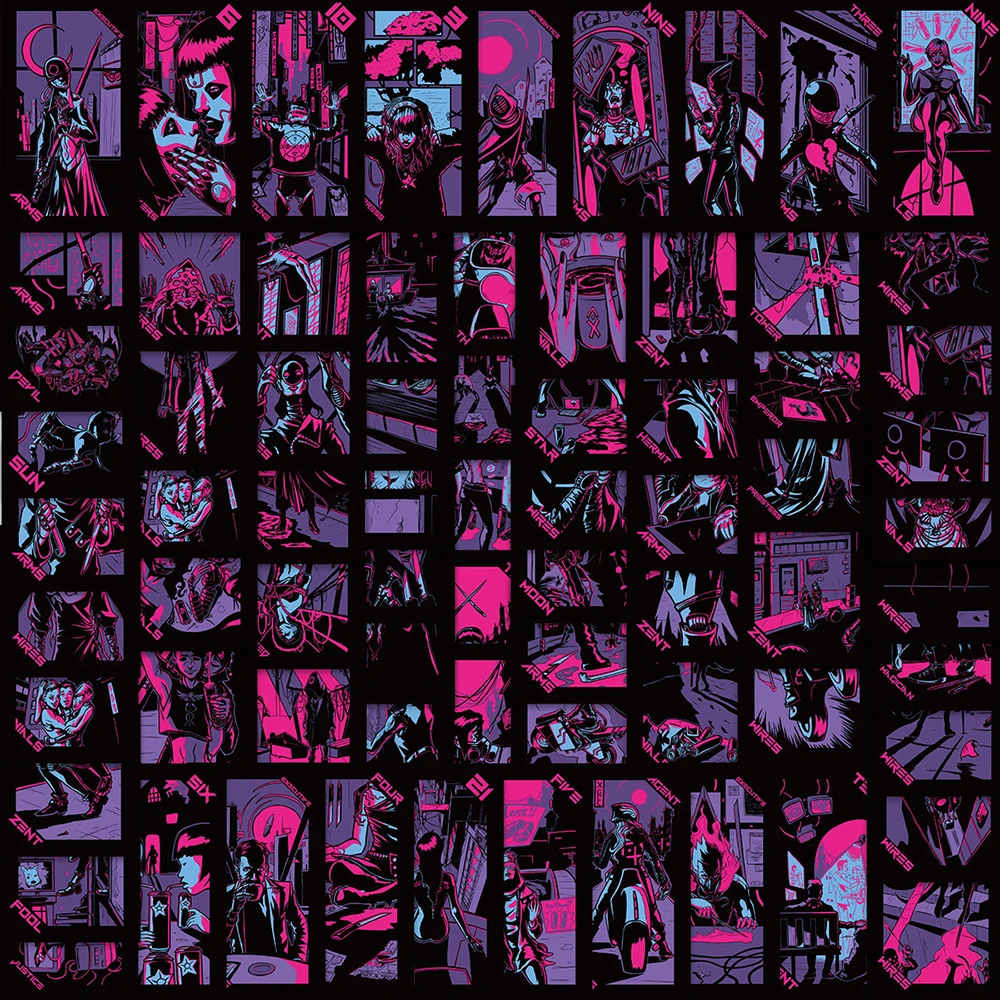 

10/30/72PCS Cool Dark Tarot Card Stickers Aesthetic Goth Exotic Cartoon Decals Waterproof DIY Motorcycle Laptop Car Cool Sticker