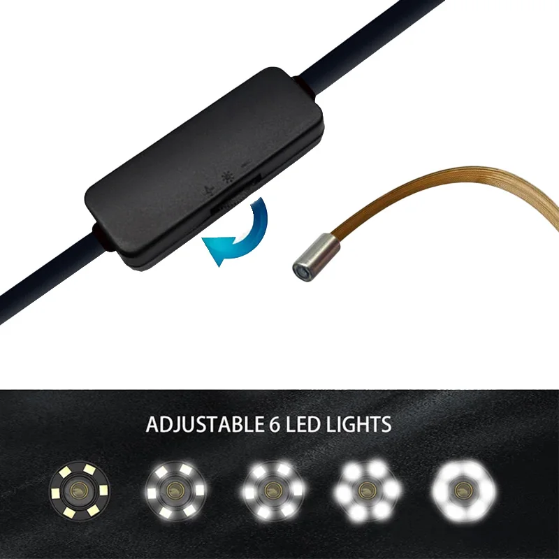 3.9mm Endoscópio HD720P Câmera Dupla  3 EM 1 Micro USB Para  Android Telefones Boroscópio de Inspeção de Tubos À Prova D 'Água