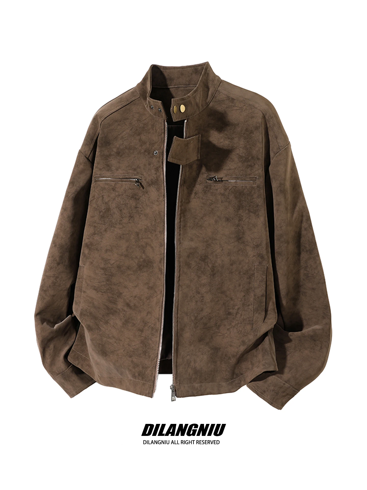 

Мужская уличная одежда свободного покроя Jaet, осенняя модная брендовая верхняя одежда в американском стиле ретро на молнии, украшенная полиэфирным волокном