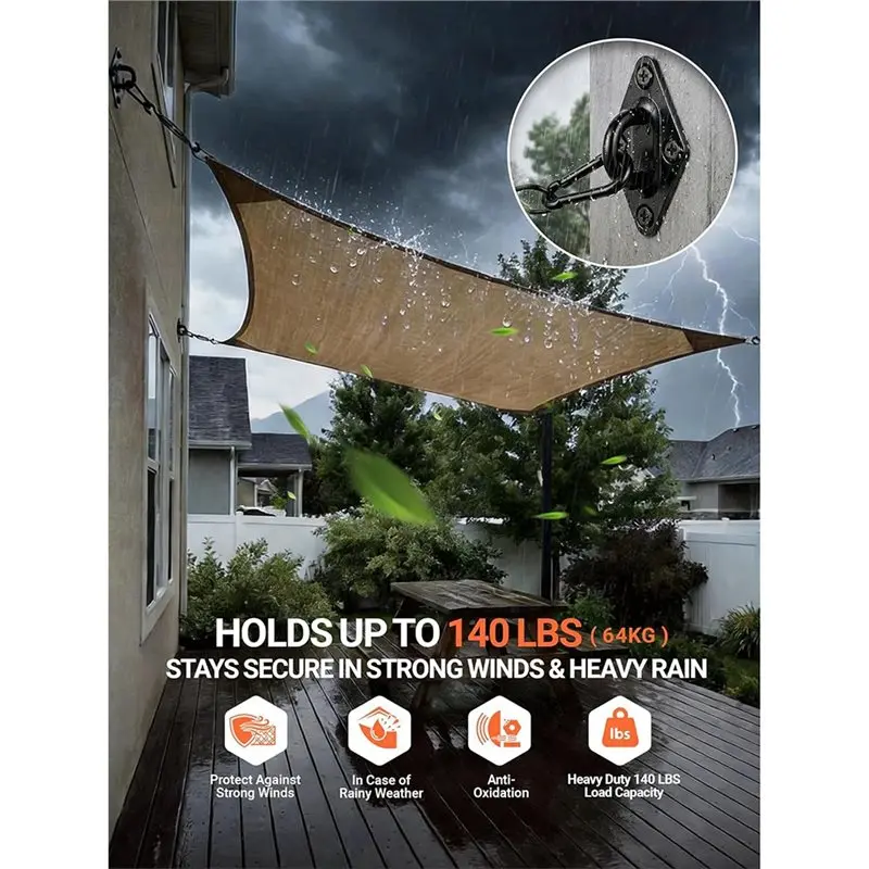 EYFL-Sun Shade Sail Hardware:Sunshade Hardware For Rectangle Triangle Shade Sail,For Sun Shades Outdoor Patio Garden