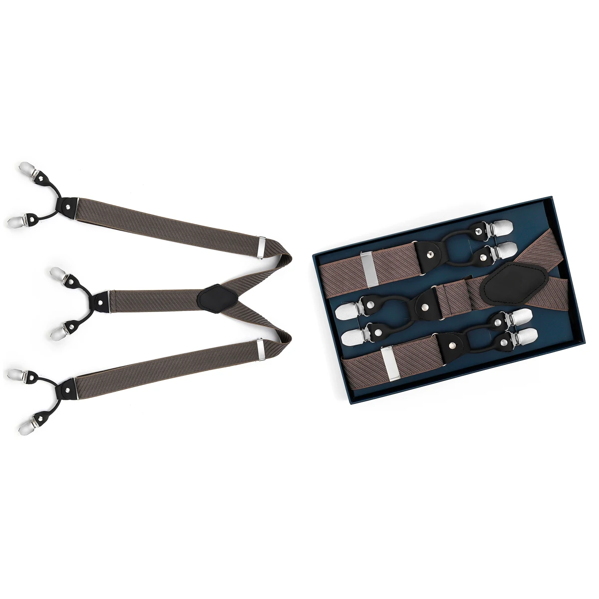 Британский ретро-стиль цвета хаки из саржи, мужской костюмный костюм с шестью зажимами, аксессуар для брюк, нескользящие подтяжки.