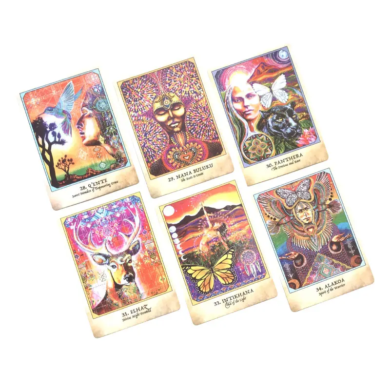 Hot sales Earth Warriors Oracle Tarot Card Fate Divination Prophecy Card Family Party Game Tarot Toy 44 Card Deck PDF Guide