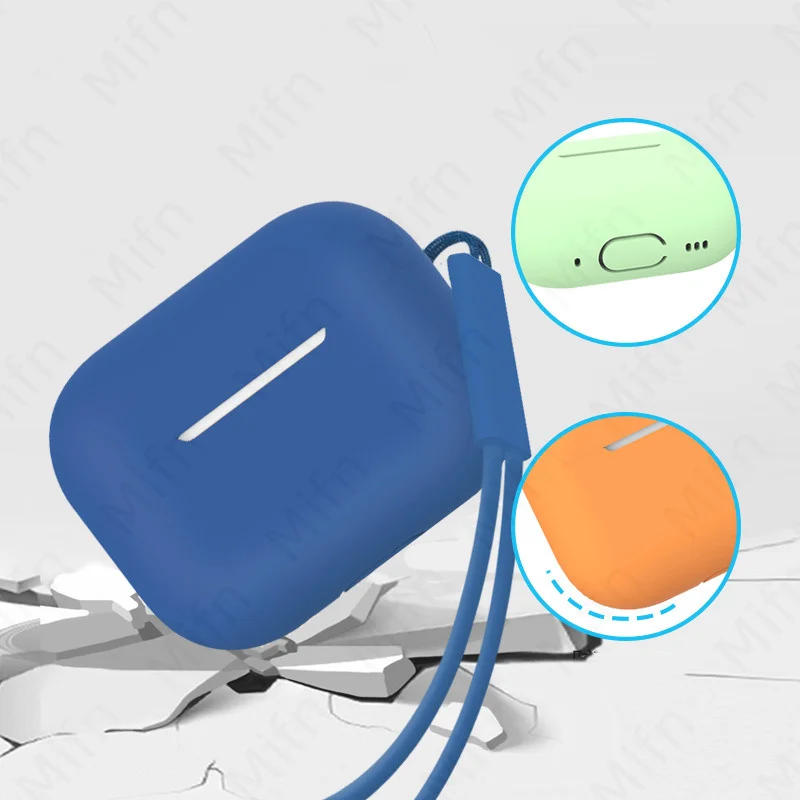 Vloeibare Siliconen Case Cover Voor Apple Airpods Pro 2 Oortelefoon Case Met Lanyard Anti-Verloren Coque Voor Air Pods pro 2 Beschermhoes