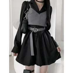 Korean College Style Dress Western-style Camisole Vest Two-piece Set Trendy Female Student Suit