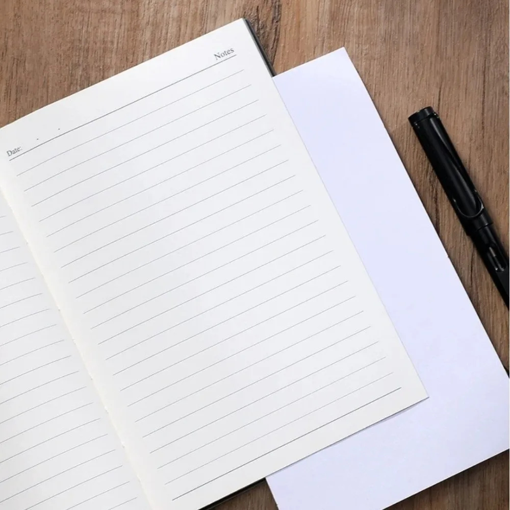 A5 Sheepskin Leather Notebook Soft Cover 128 Sheets Business Notepad Bookmark Diary with 100g Paper Thick Journal