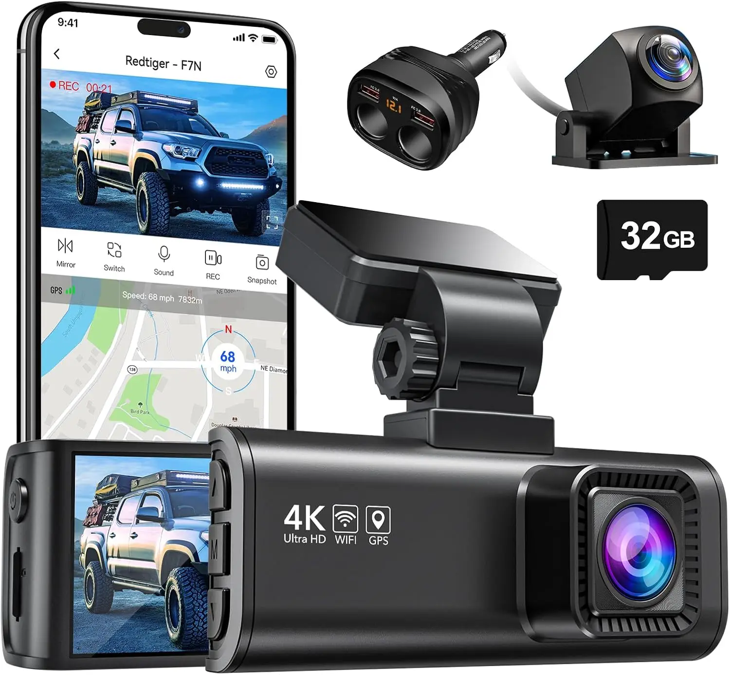 F7N 4K Dual Dashcam…