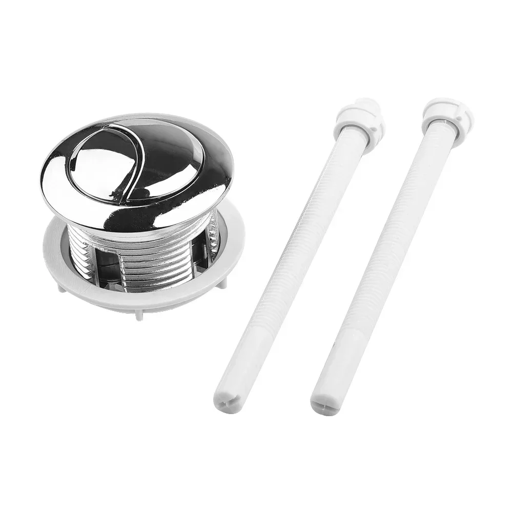 38/48/58mm Dual Push Button Flush Toilet Water Tank Double Crescent Shape 2 Rods