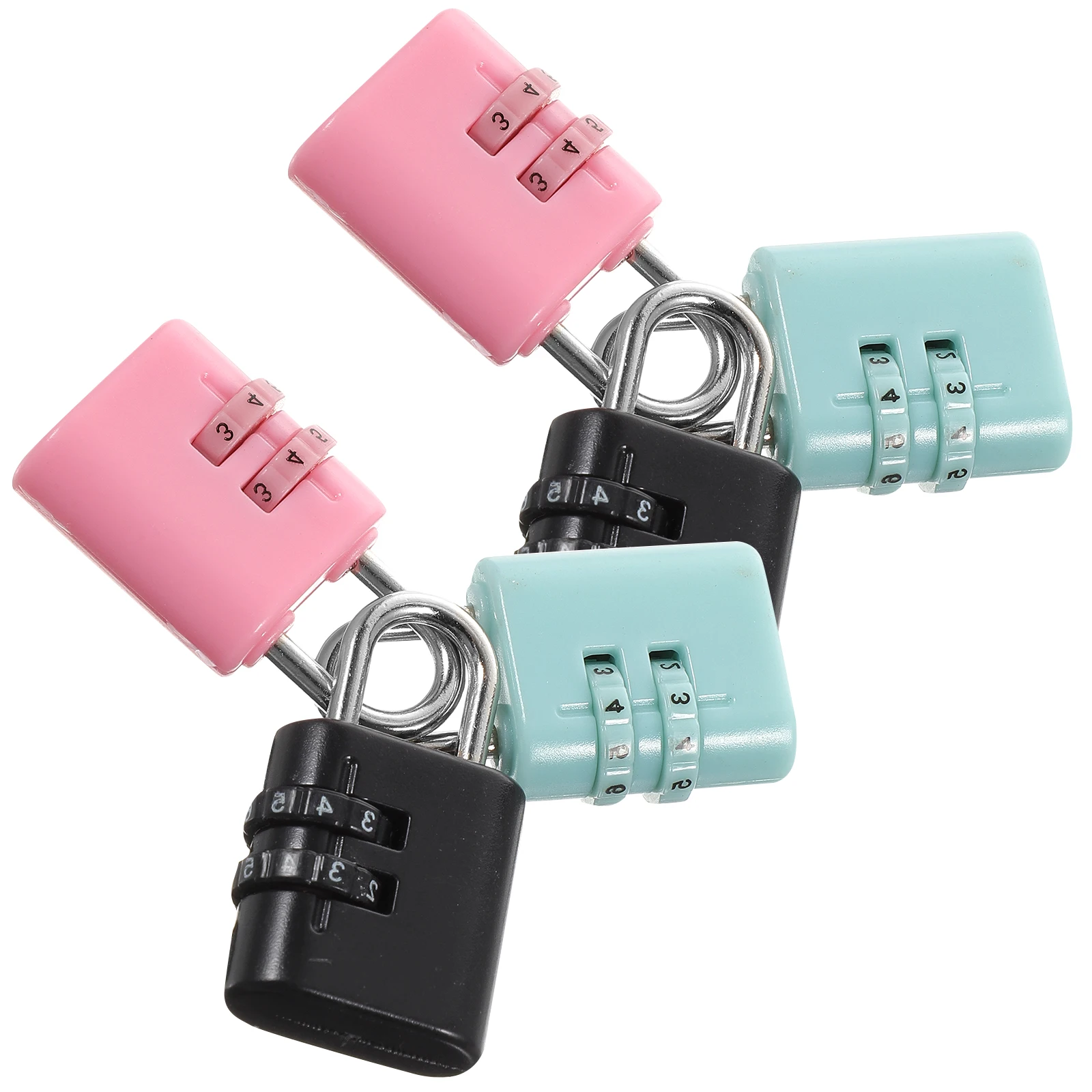 

6 Pcs Cartoon Password Lock Cupboard Child Locks Mini Padlock Small Door Keyless Combination Plastic Locker