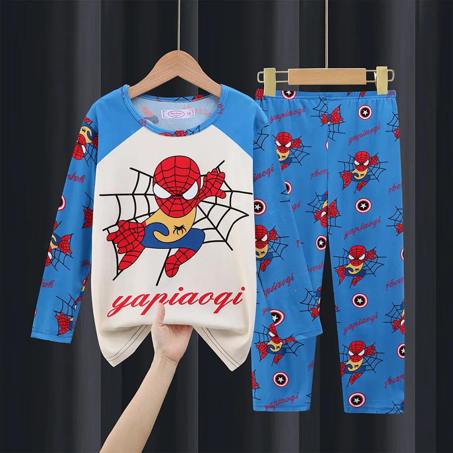 Disney Comfortable Children\'s Pajama Sets Winnie Cute Cartoon Nightwear Long Sleeve Round Neck Pretty Pajama Autumn Winter