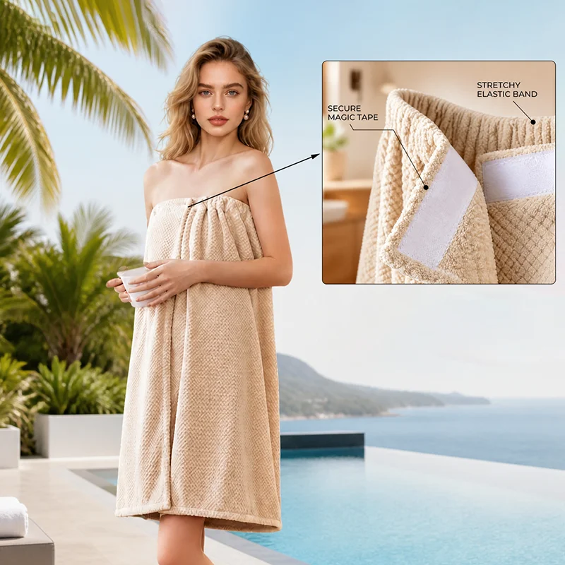 1 Stück Mikrofaser Trägerloser Duschrock - Tragbares Badetuch im Slip-Stil, Leicht und Saugfähig, Unverzichtbar für den täglichen Gebrauch im Badezimmer – Detail 15