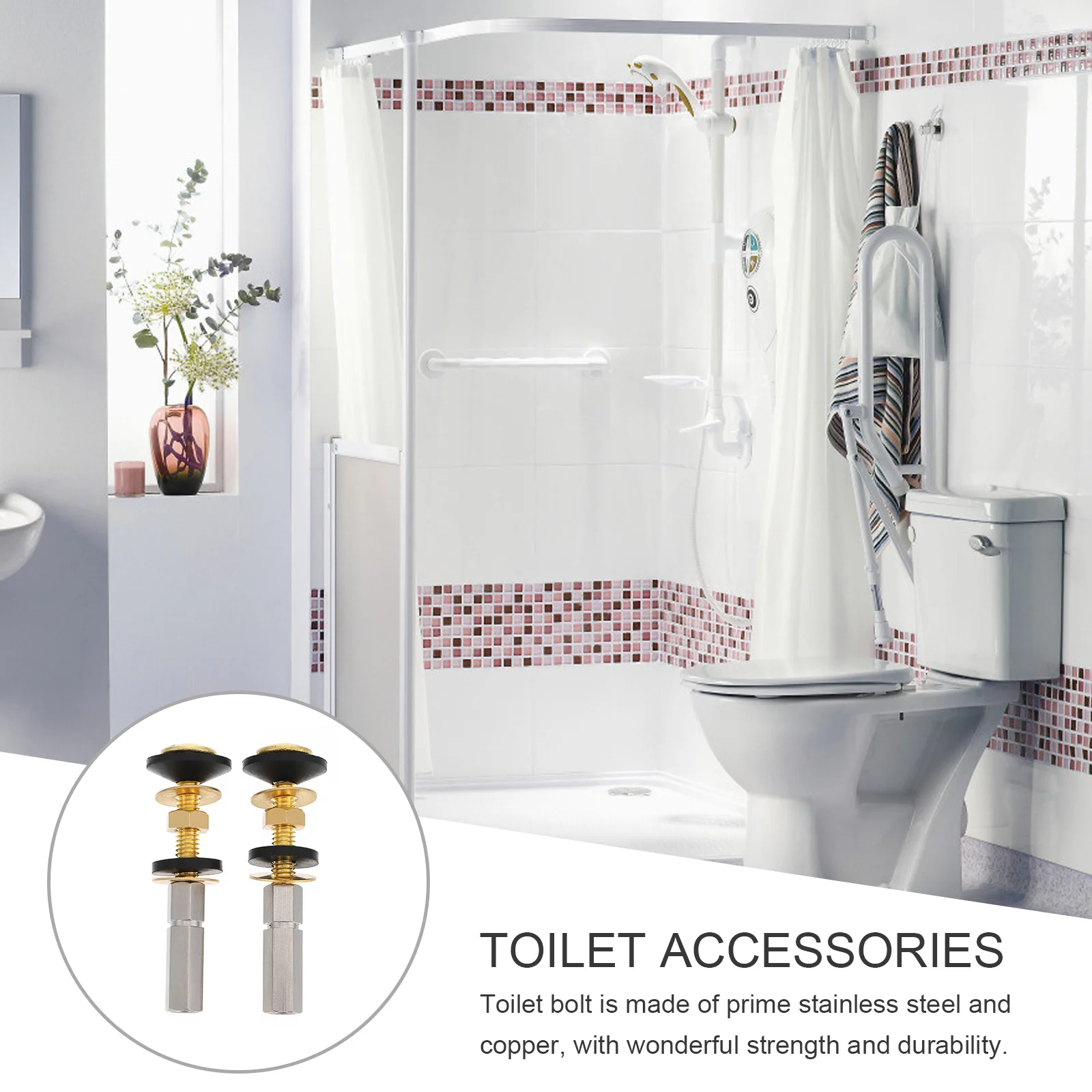 

2Pcs Toilet Replacement Screws Stainless Steel Copper Toilet Seat Fixing Bolts Water Tank Mount Screws Universal Seat