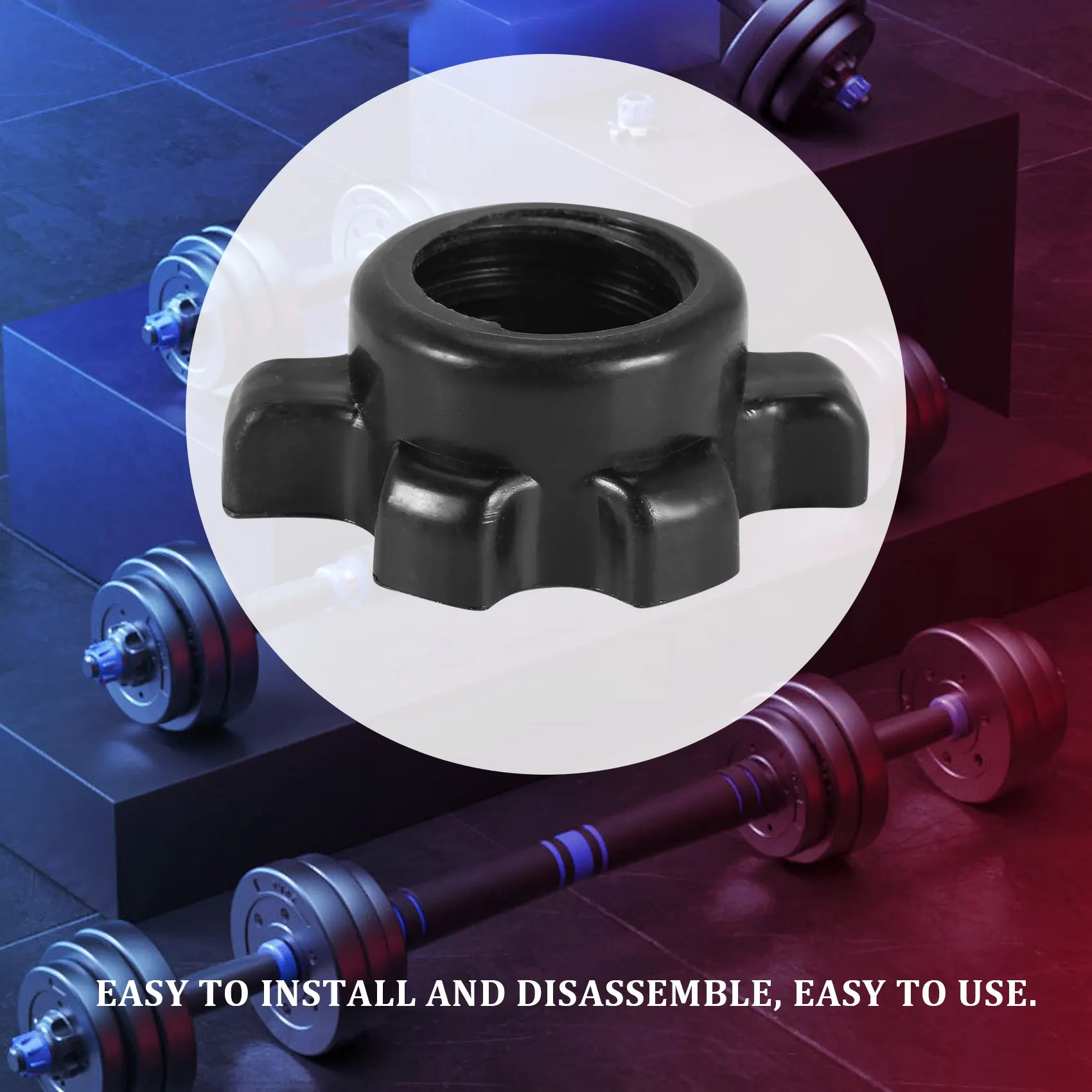 4Pcs Dumbbell Bar Nut Barbells Spin Screw Clamp Dumbell Weight Lifting Fitness Equipments Accessories XQ