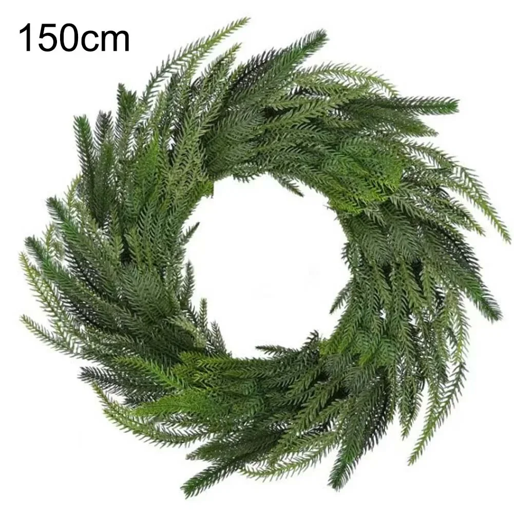 150CM Artificial Plants Branches Christmas Garland Wreath Xmas Home Party Wedding Decoration Pine Tree Rattan Hanging Ornament