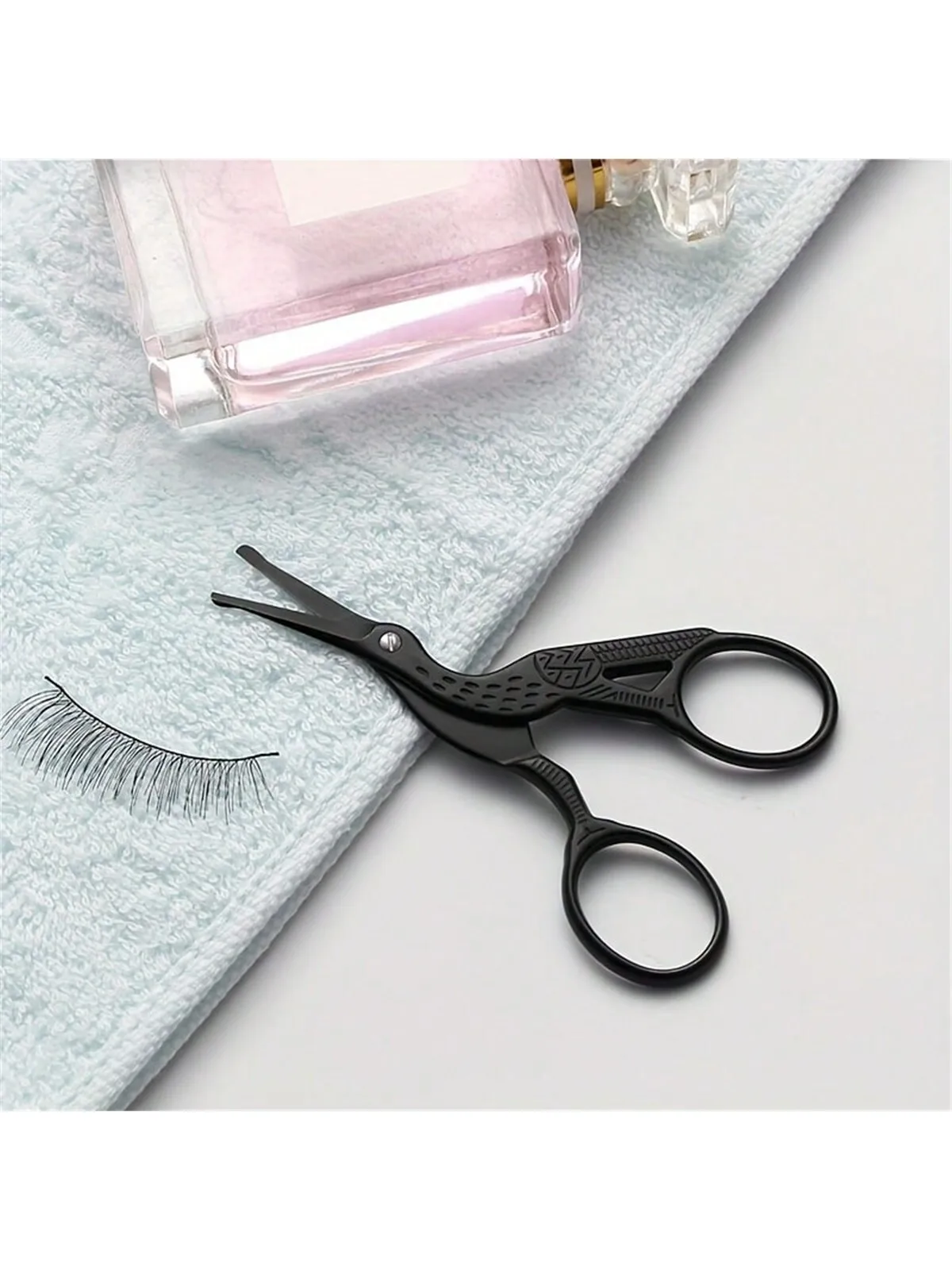 Nose Hair Scissors, Stainless Steel Rounded Tip Trimmer, Precision Eyebrow Scissor, Safe Facial Hair Grooming Tool, Compact for view 5