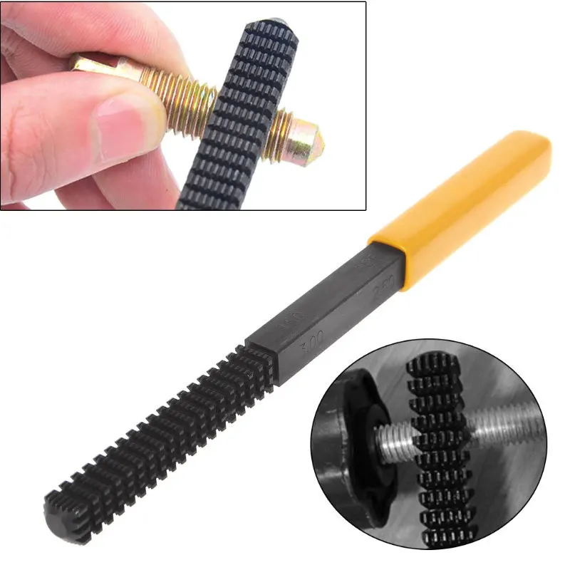

Thread Repair File Metric Thread Restoration Repair File Cleans Damaged Threads 0.75-3 mm Pitch Metal Hardware DIY Hand Tools