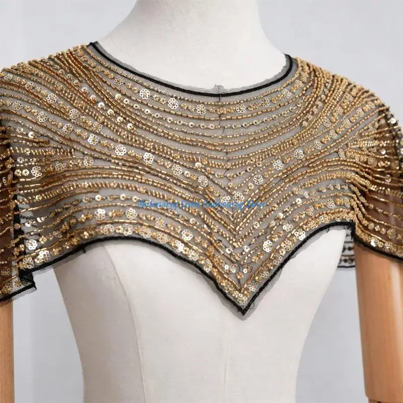 573B Elegant Embroidery Pearls Shawl Shoulder Cover For Women Special Event And Daily Wear Beadwork Shawl Wrap for Outfit