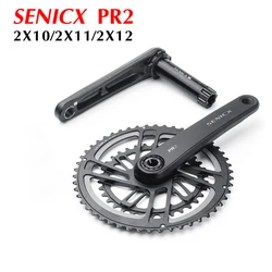 SENICX PR2 Road Bike Crank  Crankset 165/172/175mm CNC 50-34/52-36/53-39T 30/46T Double Chainring DUB Crankset