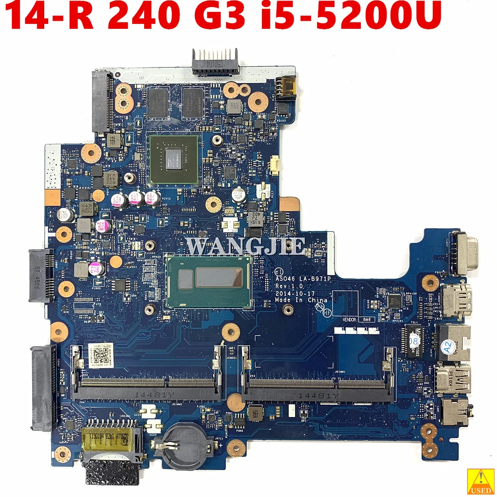 

LA-B971P For HP 14-R 240 G3 NoteBook PC Laptop Motherboard 762240-501 762240-001 762240-601 w 820M/2GB GPU i5-5200U CPU