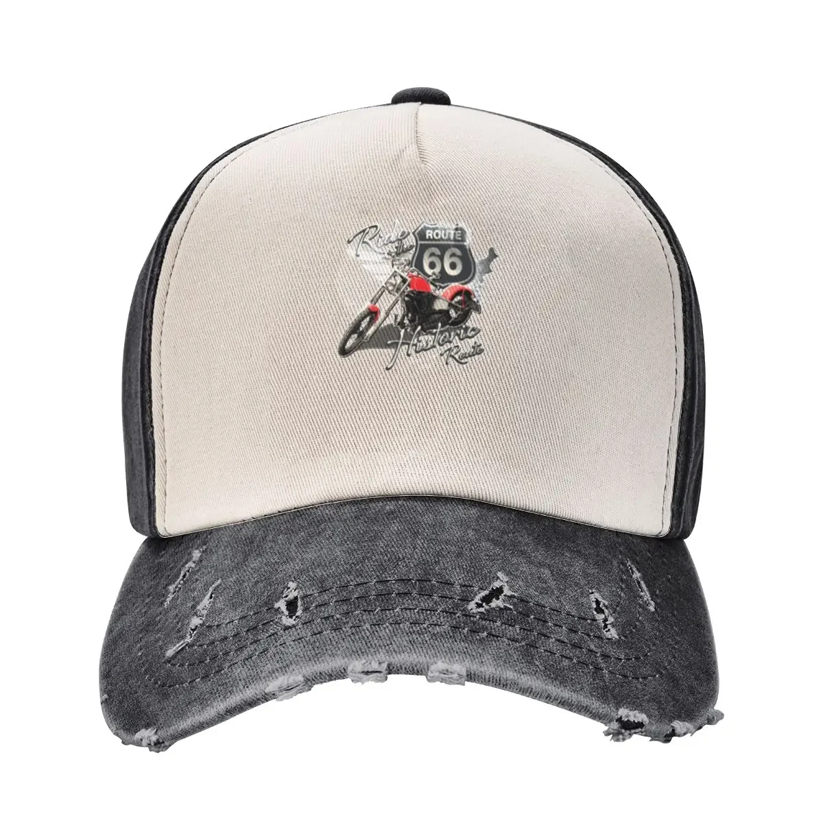 

Travel - Motorcycle Ride The Historic Route 66 Baseball Cap Streetwear hats for men New In The Hat Women Caps Men's