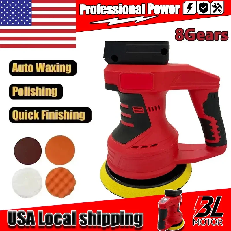 

For Milwaukee Cordless Car Polisher 8 Gears Brushless Electric Polishing Machine Waxing Sanding Sealing Power Tools 18V Battery