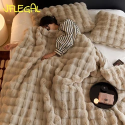 JFLEGAL Imitation Rabbit Fur Super Soft Blankets Nordic Thick Warm Winter Office Throw Blanket Double Sided Plush Bed Bedspread