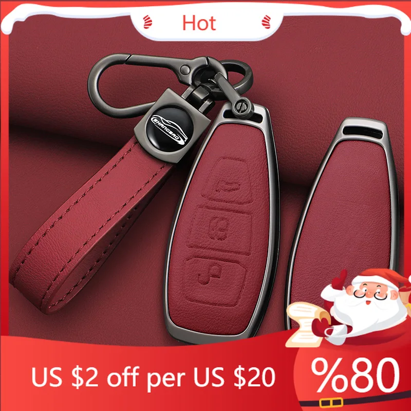 

Hot Zinc Alloy Leather Full Cover Car Key Case for Ford Focus 3 4 ST Mondeo MK3 MK4 Fiesta Fusion Kuga 2013 20 Interior Stickers
