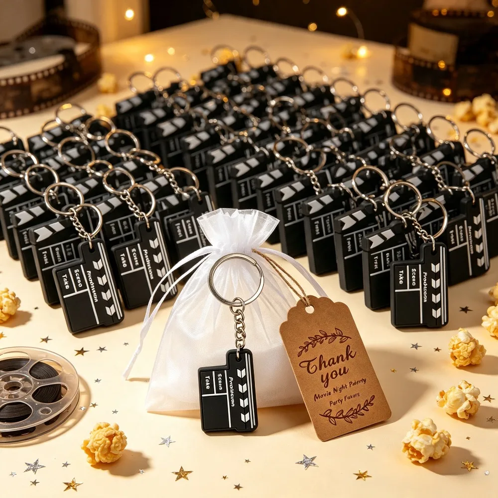 24 Sets Filmabend-Partygeschenke: Regieklappe, Maßband, Schlüsselanhänger – Kino-Zubehör als Geschenk für Geburtstag und Hochzeit – Detail 1