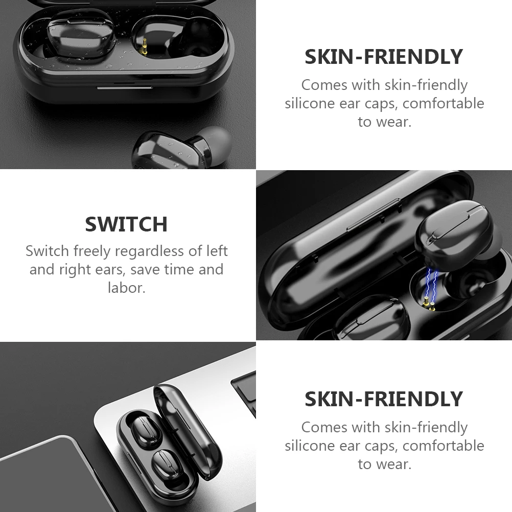 

Wireless Earbuds Headphones 5.0 TWS Stereo Mini Sports Earphones Charging Case IPX6 Waterproof Smart