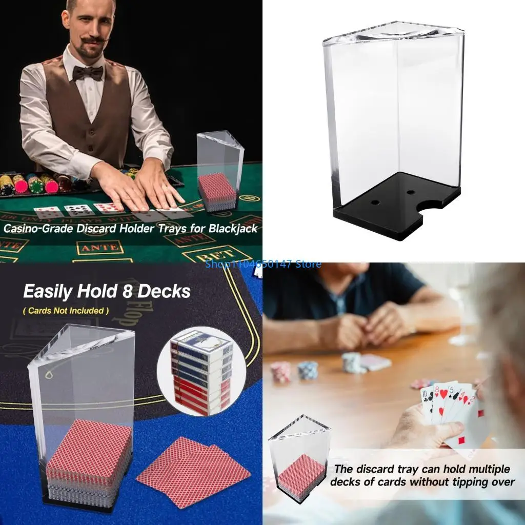 

Прозрачный акрил 8 палубной покерной карты подставка для игровой карты легко в использовании