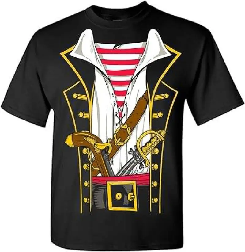 3D Print Pirate Costume Graphic T Shirts For Men Novelty Funny Tee Tops Streetwear Short Sleeve Oversized Men T Shirt Streetwear