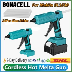 Bonacell Cordless Hot Melta Gun For Makita BL1830 18V Battery Li-ion BL1815 BL1840 BL1850 Power tool Accessories Glue Sticks